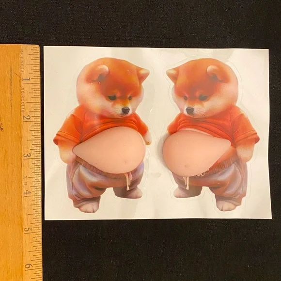 Pudgy Belly Doggy 3D Fidget Sticker Set - Help for stress & anxiety, ADHD NWOT - Picture 5 of 5